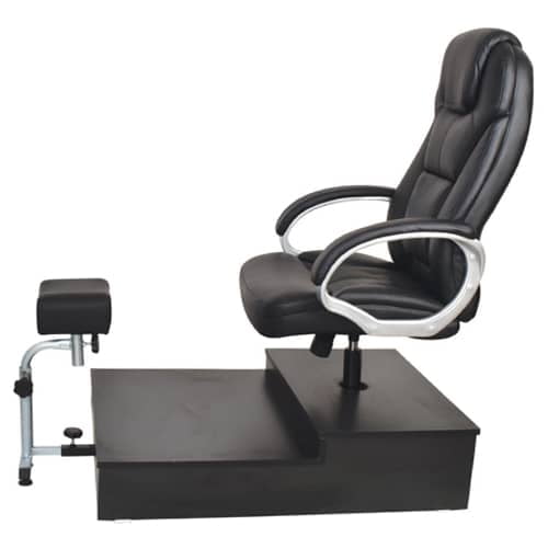 כיסא פדיקור דגם מנהלים על במה + רגלית - שחור