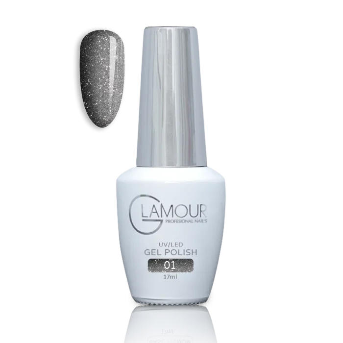 לק ג’ל Flash מס' 01, 17 מ”ל – Glamour